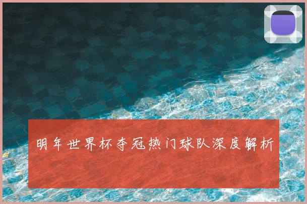 明年世界杯夺冠热门球队深度解析